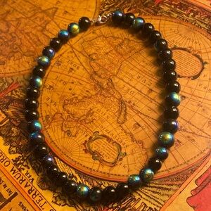 Iridescent choker / collar necklace